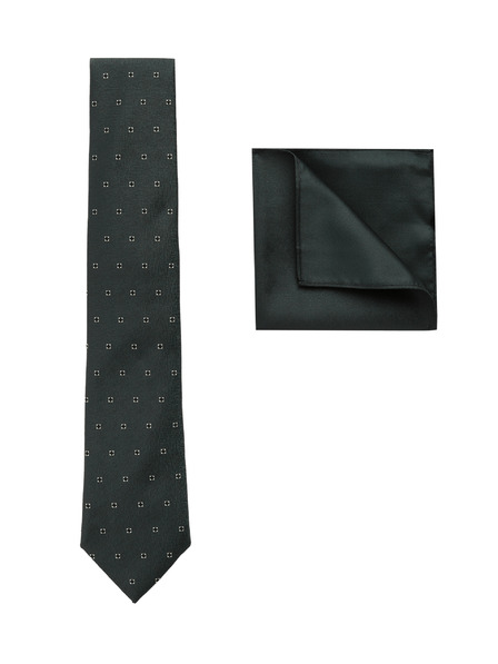 Marks & Spencer Szett: geometriai mintás nyakkendő és zsebkendő Marks & Spencer zöld