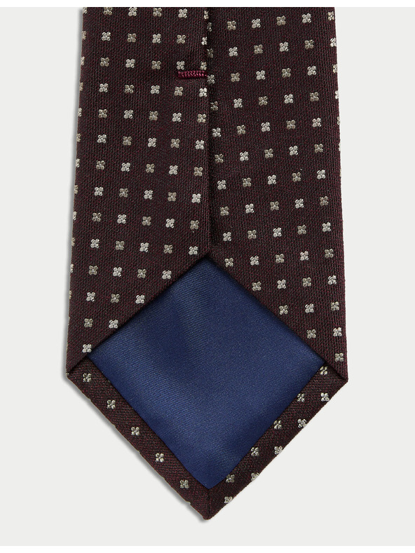 Marks & Spencer Geometriai mintás nyakkendő, magas selyem és gyapjú tartalommal Marks & Spencer piros