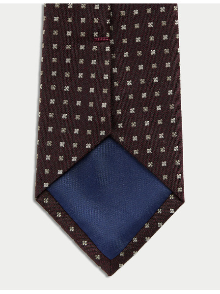 Marks & Spencer Geometriai mintás nyakkendő, magas selyem és gyapjú tartalommal Marks & Spencer piros