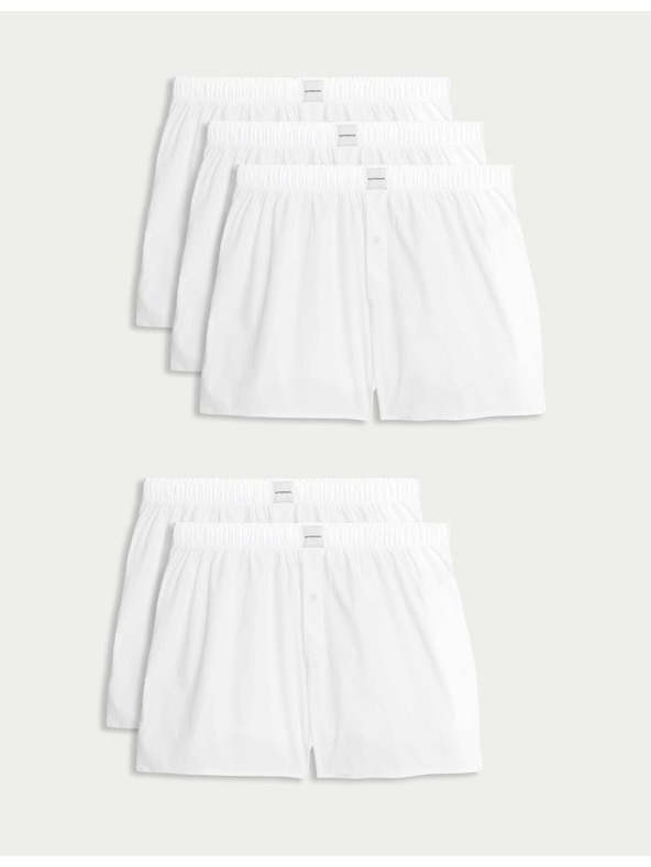 Marks & Spencer Szövött Supima® boxeralsó magas pamuttartalommal, 5 db csomag Marks & Spencer fehér