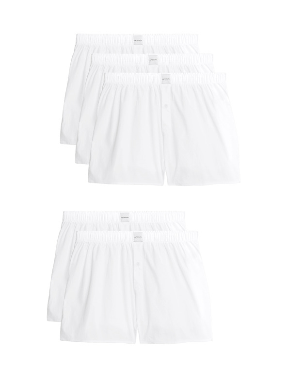 Marks & Spencer Szövött Supima® boxeralsó magas pamuttartalommal, 5 db csomag Marks & Spencer fehér