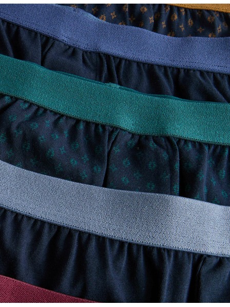 Marks & Spencer Jersey boxeralsó 100% pamutból, Cool & Fresh™ technológia és geometriai mintával, 5 db-os szett Marks & Spencer sötétkék