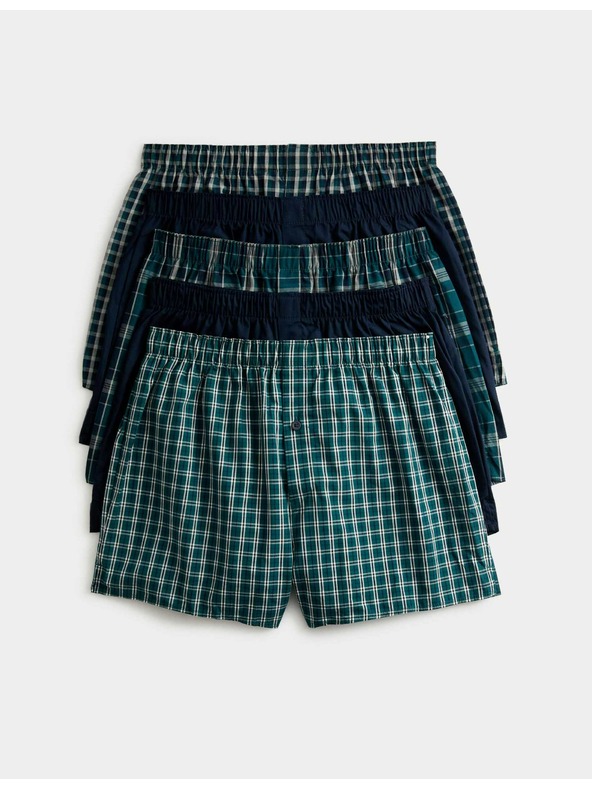 Marks & Spencer Szövött boxeralsó StayNew™ technológiával, 100% pamut, 5 db Marks & Spencer zöld