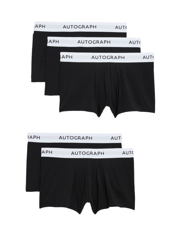 Marks & Spencer Oldalsó Supima® pamut keverék alsónadrág, 5 db Marks & Spencer fekete