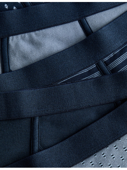 Marks & Spencer Elasztikus pamut boxer geometriai mintával, 5 db Marks & Spencer kék