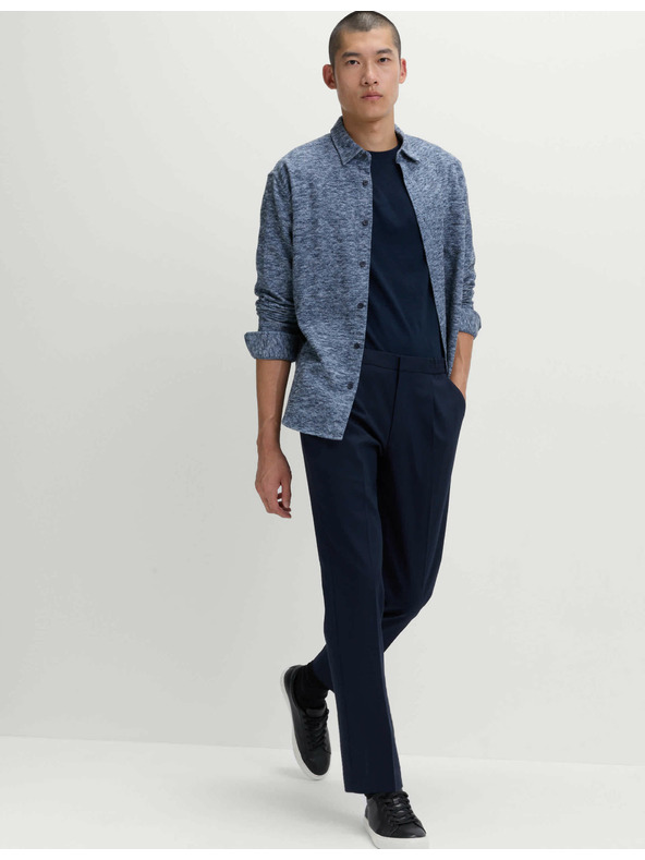 Marks & Spencer Elegáns nadrág rugalmas derékrésszel pamutkeverékből Marks & Spencer tengerészkék