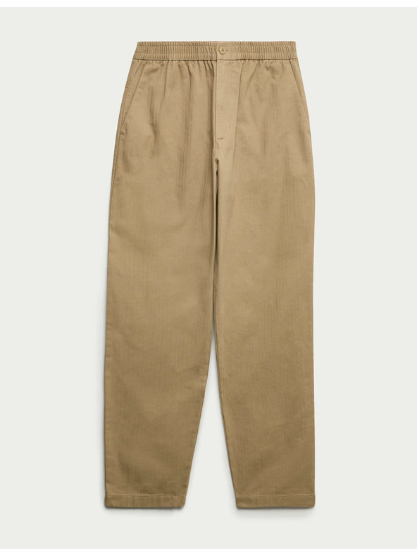 Marks & Spencer Marks & Spencer halszálkamintás nadrág, 100% pamut barna