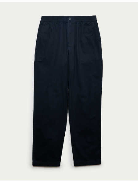 Marks & Spencer Marks & Spencer halszálkamintás nadrág, 100% pamut tengerkék