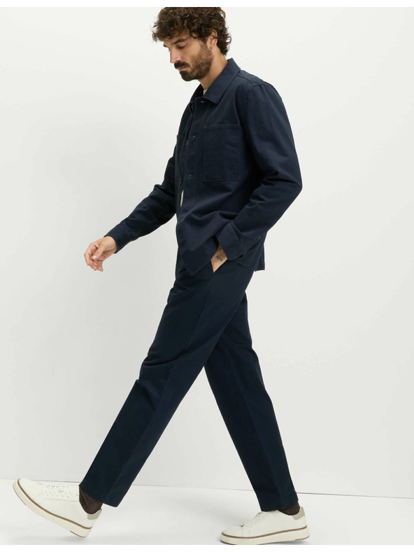 Marks & Spencer Marks & Spencer halszálkamintás nadrág, 100% pamut tengerkék