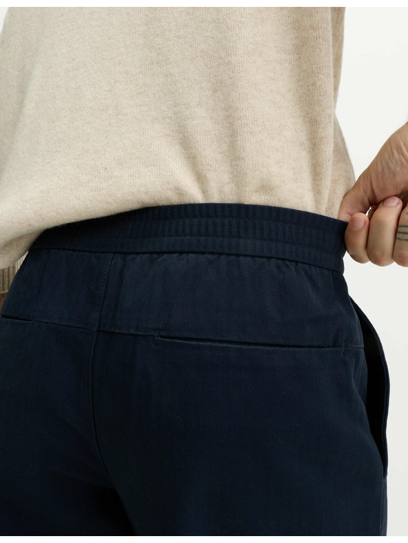 Marks & Spencer Marks & Spencer halszálkamintás nadrág, 100% pamut tengerkék