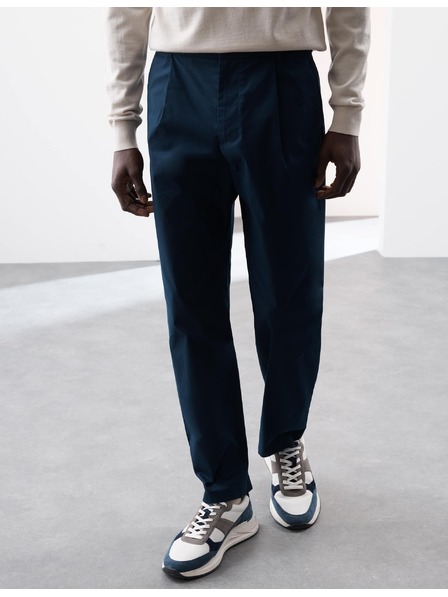 Marks & Spencer Marks & Spencer szuper könnyű chino nadrág, enyhén szűkített szabás tengerkék