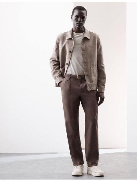 Marks & Spencer Marks & Spencer szuper könnyű chino nadrág, enyhén szűkített szabás barna