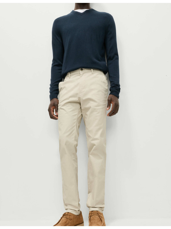 Marks & Spencer Stretch chino nadrág vékony szabású Marks & Spencer bézs színű