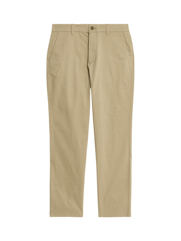 Marks & Spencer Rugalmas chino nadrág normál szabással Marks & Spencer bézs
