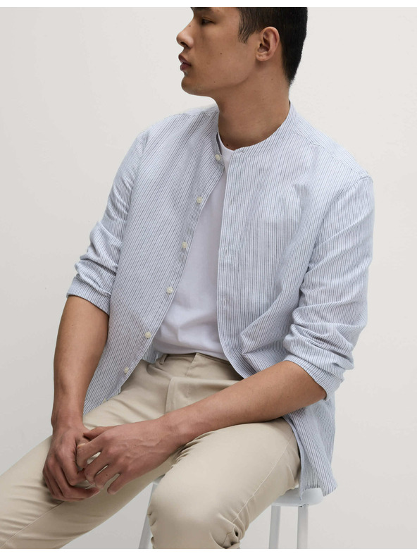 Marks & Spencer Szoros szabású chino nadrág sztreccsel Marks & Spencer bézs színű