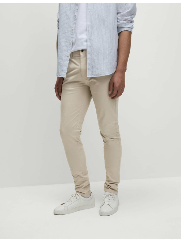 Marks & Spencer Szoros szabású chino nadrág sztreccsel Marks & Spencer bézs színű