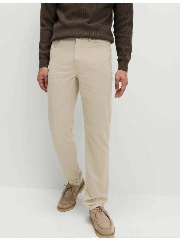 Marks & Spencer Marks & Spencer olasz kordbársony nadrág egyenes szabással, 5 zsebbel bézs