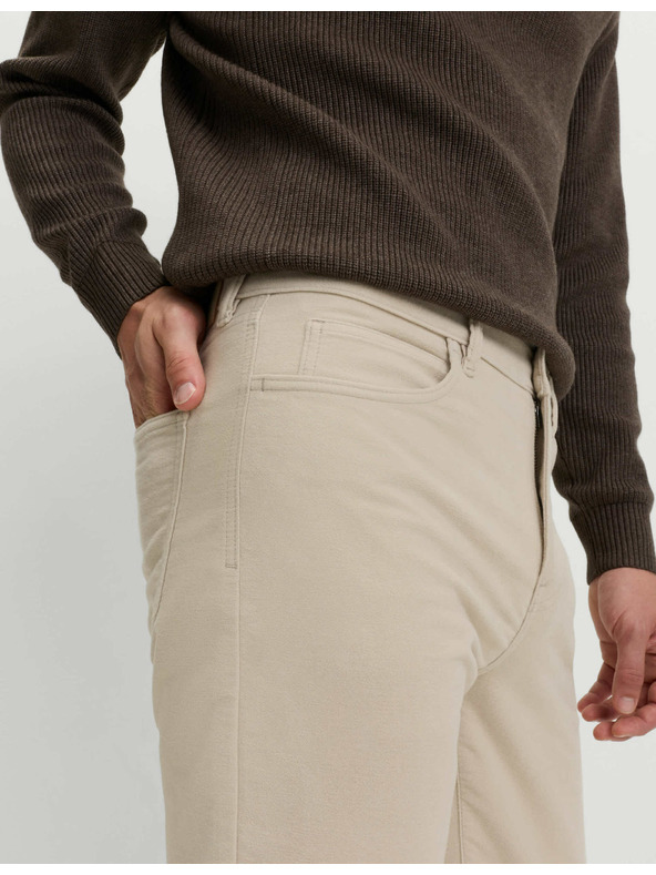 Marks & Spencer Marks & Spencer olasz kordbársony nadrág egyenes szabással, 5 zsebbel bézs