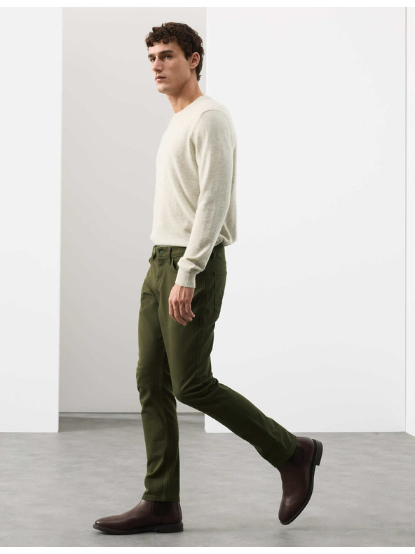 Marks & Spencer Sztreccs farmer 360 fokos rugalmassággal, szűkített szabás, Marks & Spencer zöld