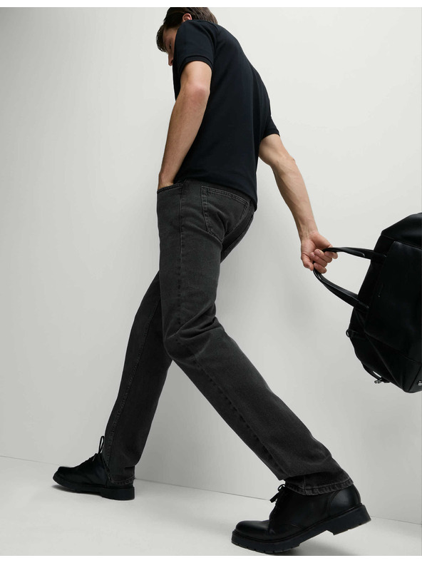 Marks & Spencer Sima, egyenes szárú farmer, 100% pamutból, Marks & Spencer szürke