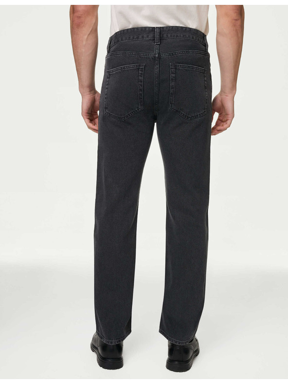 Marks & Spencer Sima, egyenes szárú farmer, 100% pamutból, Marks & Spencer szürke