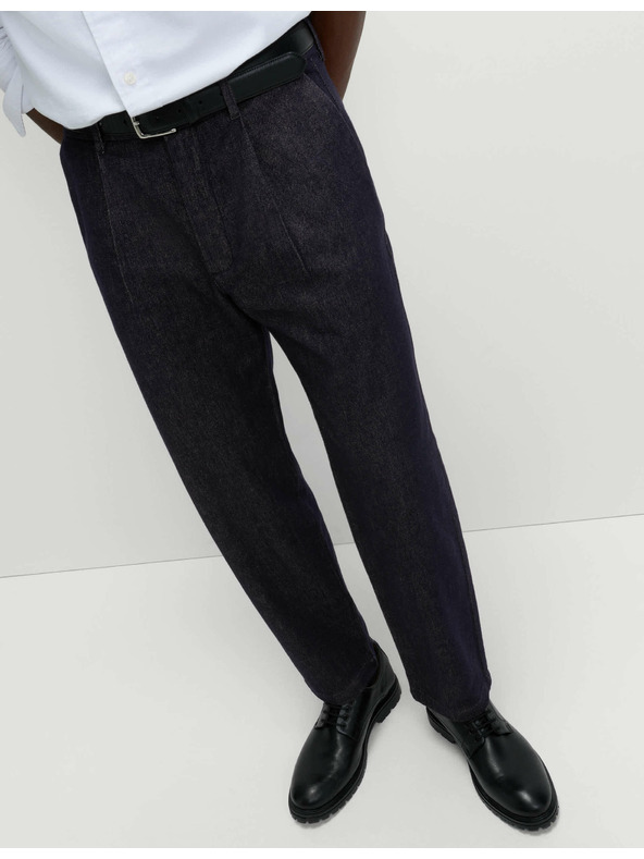 Marks & Spencer Smart Pleat karcsúsított farmer, Marks & Spencer sötétkék