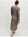 Marks & Spencer Jersey bordázott midi ruha oszlop szabással, Marks & Spencer barna