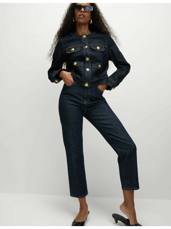 Marks & Spencer Marks & Spencer tengerkék gallér nélküli farmer dzseki