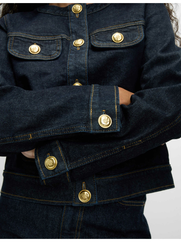 Marks & Spencer Marks & Spencer tengerkék gallér nélküli farmer dzseki