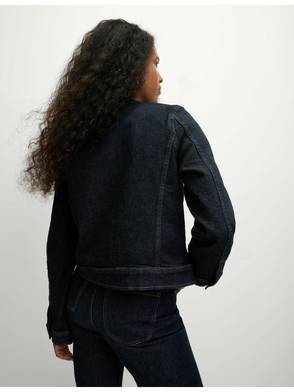 Marks & Spencer Marks & Spencer tengerkék gallér nélküli farmer dzseki