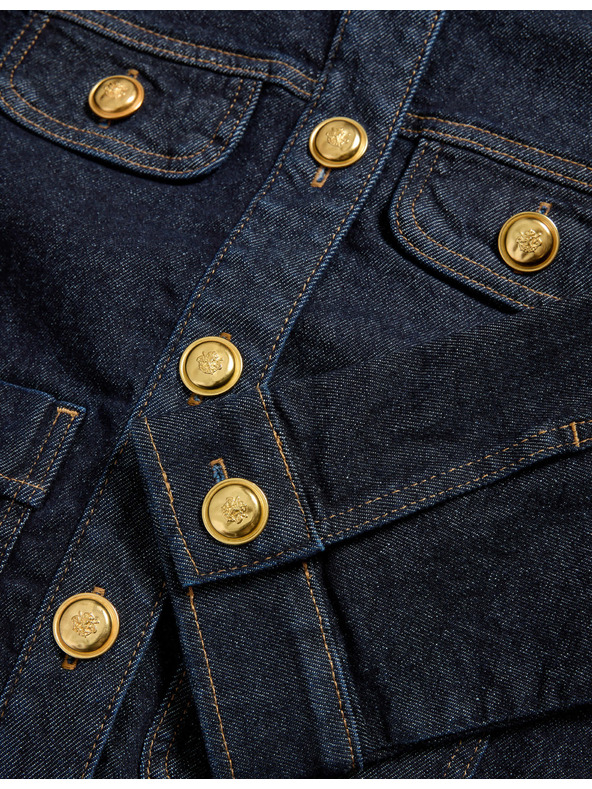 Marks & Spencer Marks & Spencer tengerkék gallér nélküli farmer dzseki