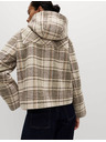 Marks & Spencer Marks & Spencer bézs kockás gyapjú kabát kapucnival
