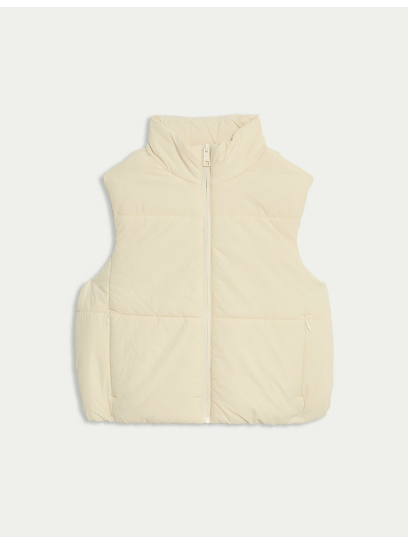 Marks & Spencer Marks & Spencer Thermowarmth™ technológiás rövid steppelt mellény bézs