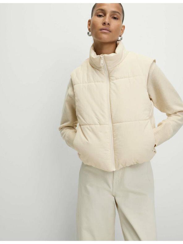 Marks & Spencer Marks & Spencer Thermowarmth™ technológiás rövid steppelt mellény bézs