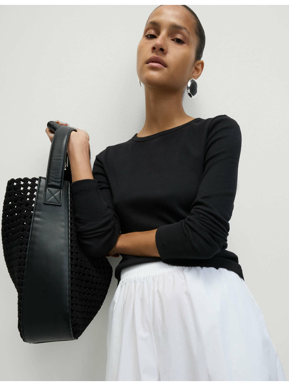 Marks & Spencer Bordázott felső magas pamuttartalommal, Marks & Spencer fekete