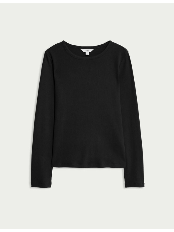 Marks & Spencer Bordázott felső magas pamuttartalommal, Marks & Spencer fekete