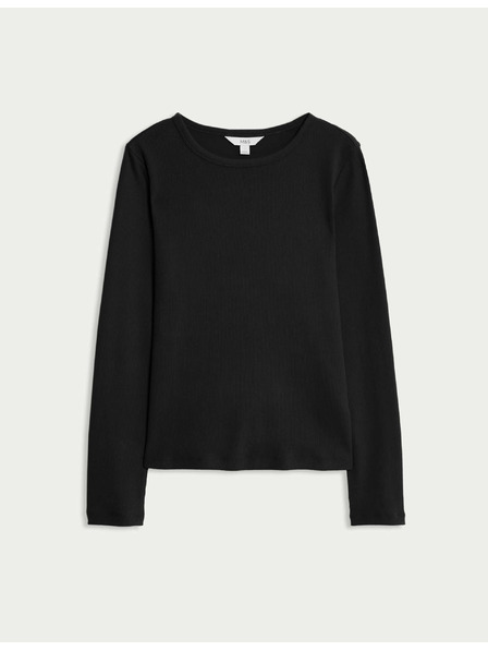 Marks & Spencer Bordázott felső magas pamuttartalommal, Marks & Spencer fekete