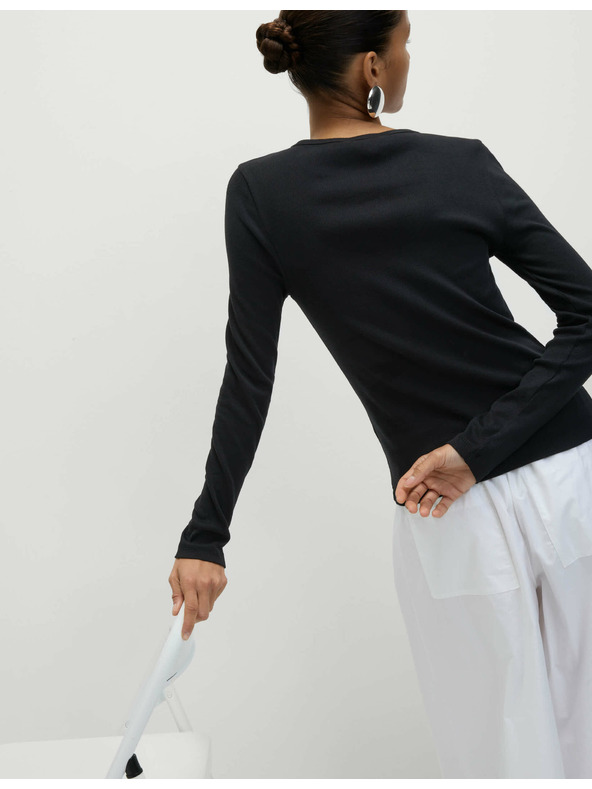 Marks & Spencer Bordázott felső magas pamuttartalommal, Marks & Spencer fekete