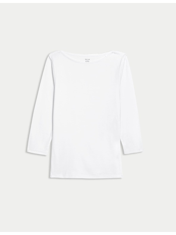 Marks & Spencer Karcsú szabású, 100% pamut felső, Marks & Spencer fehér