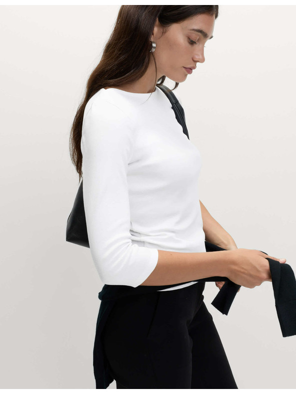 Marks & Spencer Karcsú szabású, 100% pamut felső, Marks & Spencer fehér