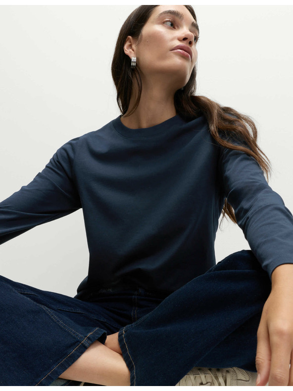 Marks & Spencer Mindennapi viseletre alkalmas 100% pamut felső, Marks & Spencer tengerkék