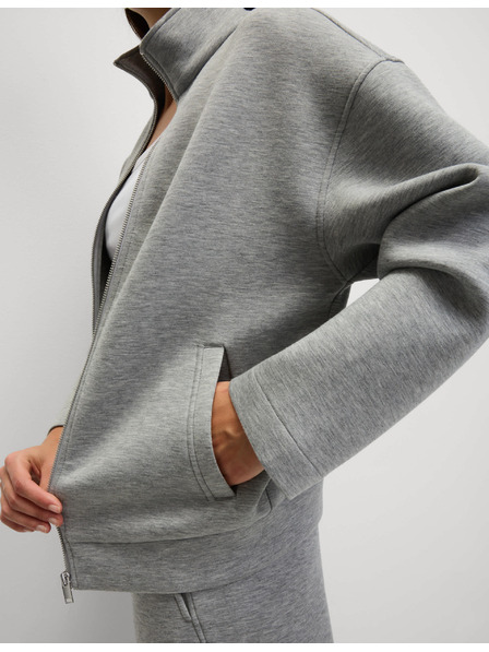 Marks & Spencer Neoprén cipzáras pulóver, állógallérral Marks & Spencer szürke