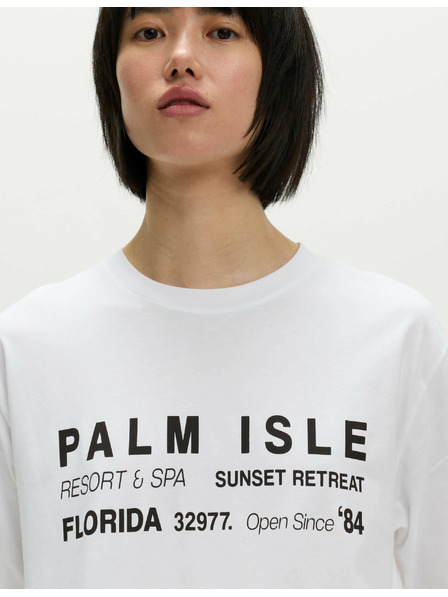 Marks & Spencer Feliratos, extra méretű póló 100% pamutból Marks & Spencer barna