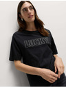 Marks & Spencer Díszített Lucky póló 100% pamutból Marks & Spencer fekete
