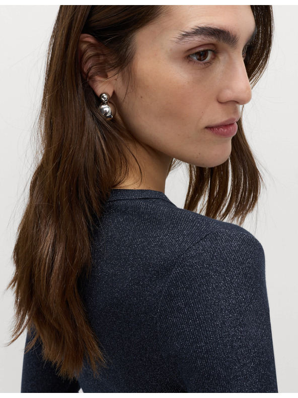 Marks & Spencer Csillogó bordázott felső magas pamuttartalommal Marks & Spencer sötétkék