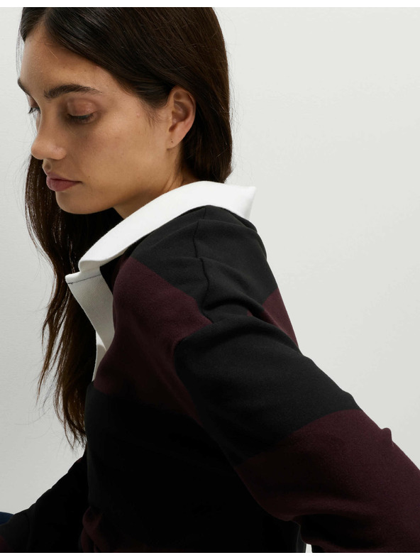 Marks & Spencer Csíkos kényelmes rögbi felső Marks & Spencer fekete