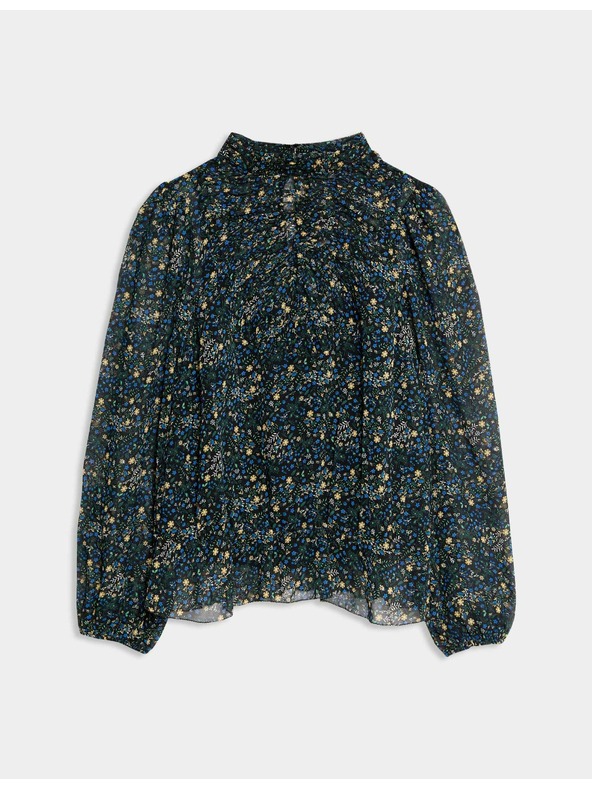 Marks & Spencer Virágmintás hosszú ujjú blúz Marks & Spencer fekete