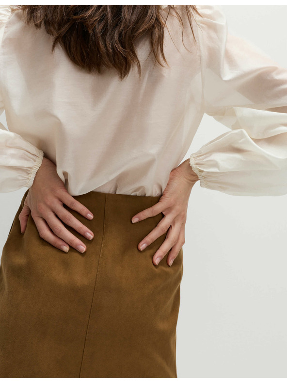 Marks & Spencer A-vonalú mini szoknya velúros megjelenéssel Marks & Spencer barna