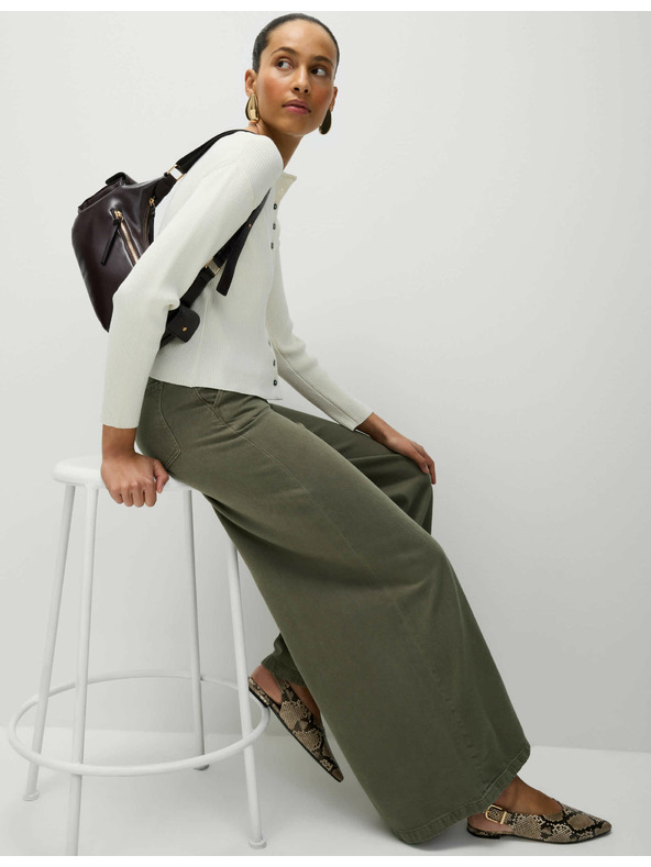 Marks & Spencer Marks & Spencer Palazzo nadrág magas pamuttartalommal, barna