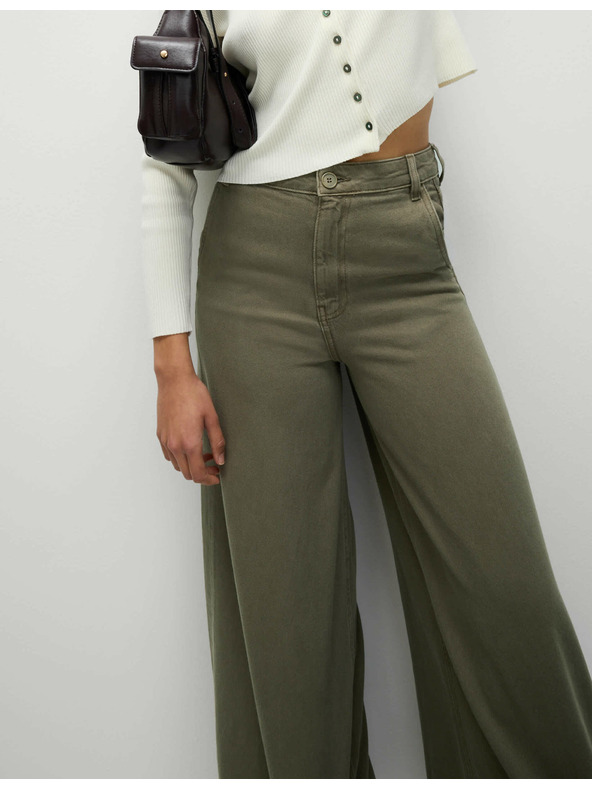 Marks & Spencer Marks & Spencer Palazzo nadrág magas pamuttartalommal, barna